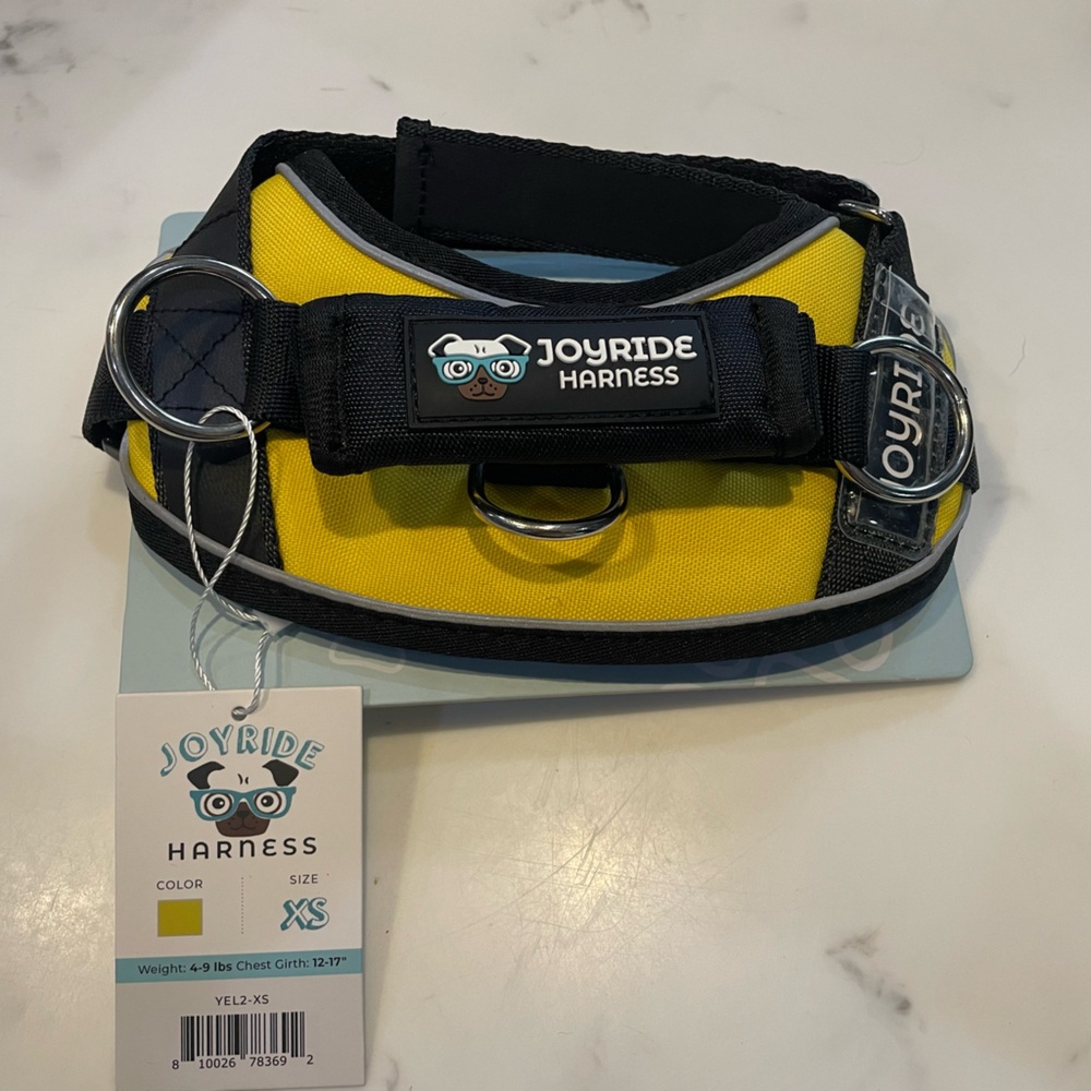 JOYRIDE Yellow Dog Harness - XS for dogs 5-9 lbs